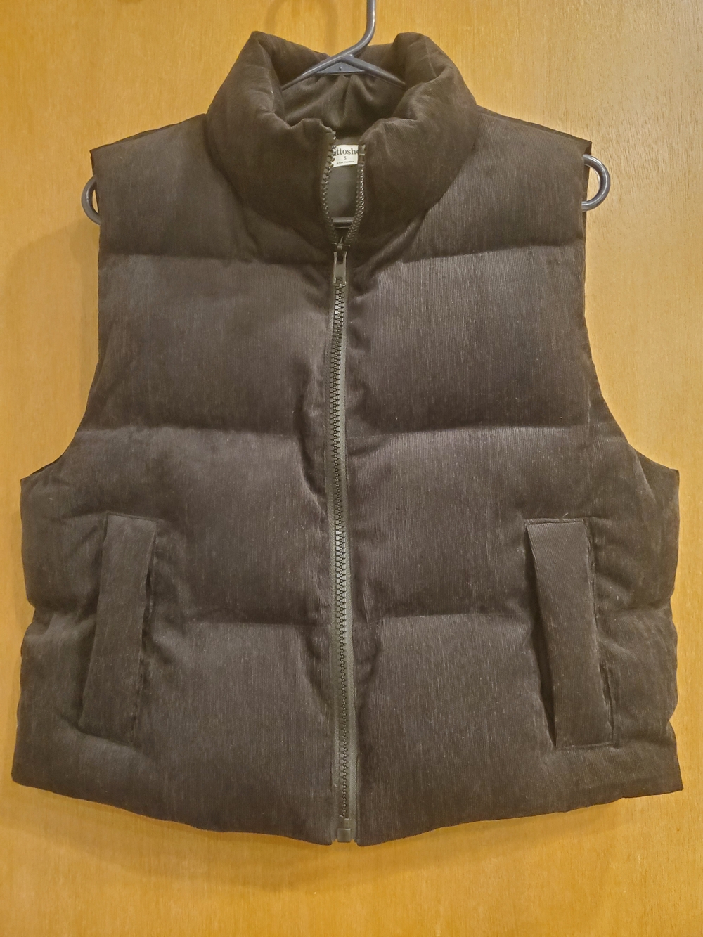 Women's Black Corduroy Puffer Vest - Quilted Sleeveless Vest